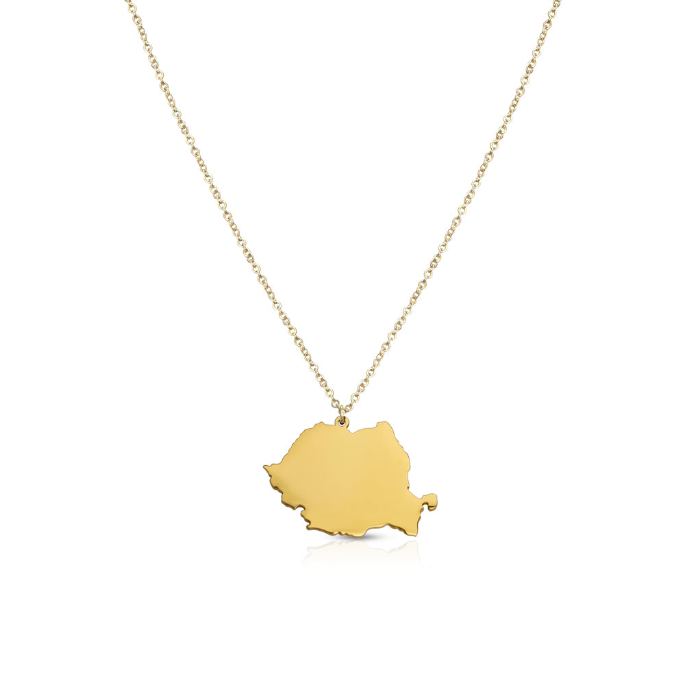 Rumänien Landkarten Kette Damen 18K Gold | d'origine