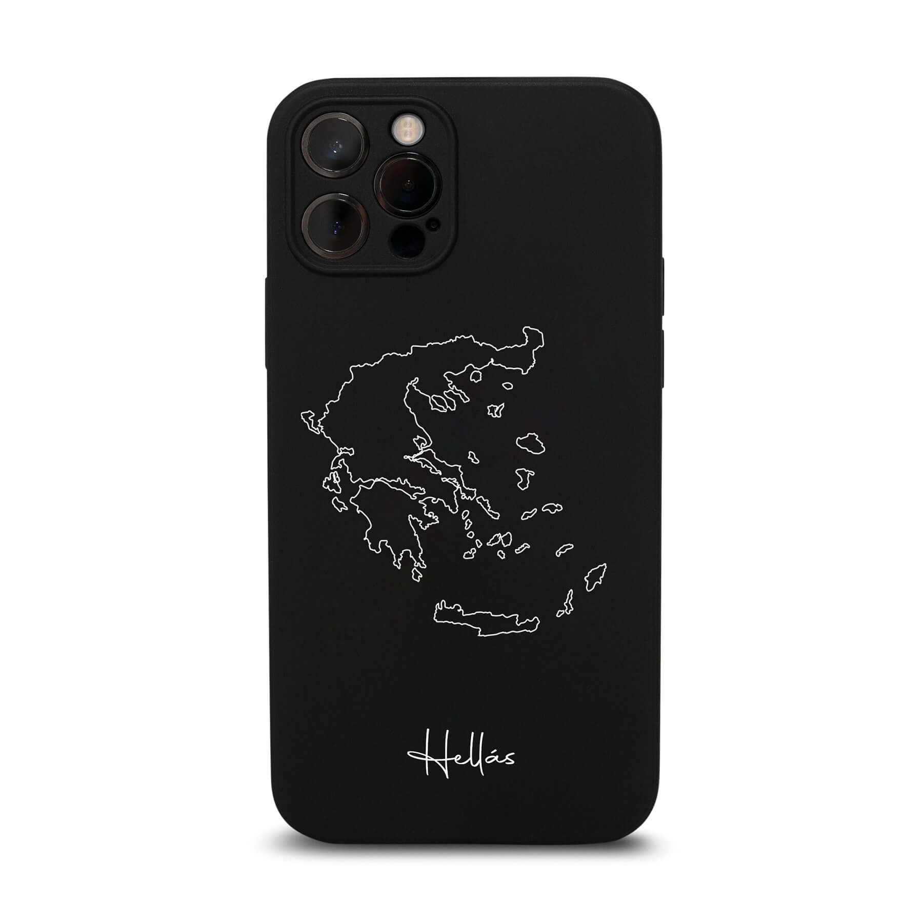 Greece phone case for iPhone 11 and 12 – back with map and lettering