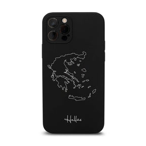 Greece phone case for iPhone 11 and 12 – back with map and lettering