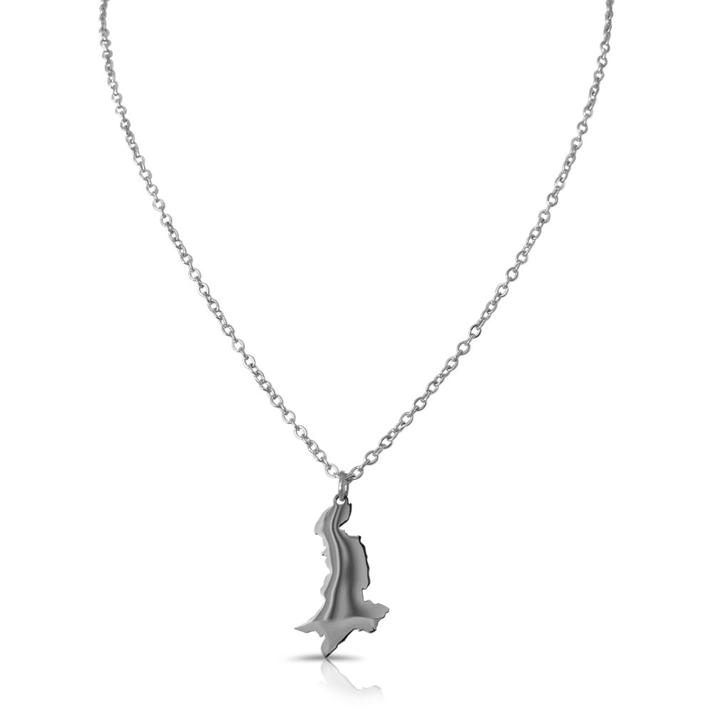 Pakistan Silhouette Landkarten Kette Damen Silber wasserfest | d'origine