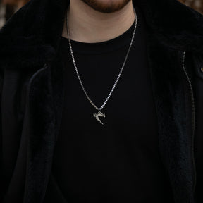 Croatia Silhouette Map Necklace for Men on model