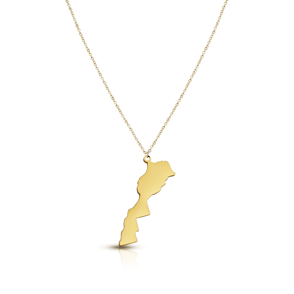 Marokko Silhouette Landkarten Kette Herren Gold vergoldet | d'origine