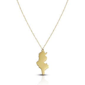Tunesien Silhouette Landkarten Kette Herren Gold vergoldet | d'origine