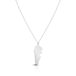 Libanon Silhouette Landkarten Kette Damen Silber wasserfest | d'origine