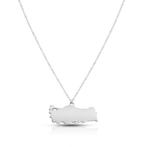 Türkei Silhouette Landkarten Kette Damen Silber wasserfest | d'origine