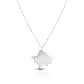 Kosovo Silhouette Landkarten Kette Damen Silber wasserfest | d'origine