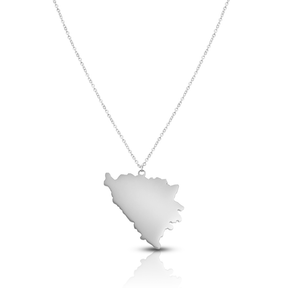 Bosnia Silhouette Map Necklace Women Silver Waterproof | d'origine