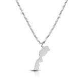 Marokko Landkarten Kette Herren Silber Edelstahl | d'origine
