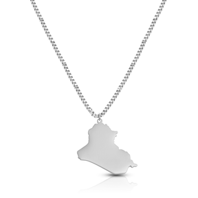 Irak Landkarten Kette Herren Silber Edelstahl | d'origine