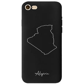 Algeria phone case for iPhone 7, 8, SE, 7 Plus and 8 Plus – back with map and lettering