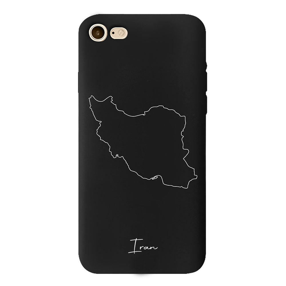 Iran Handyhülle für iPhone 7, 8, SE, 7 Plus und 8 Plus – Rückseite mit Landkarte und Schriftzug