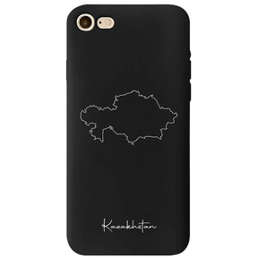 Kasachstan Handyhülle für iPhone 7, 8, SE, 7 Plus und 8 Plus – Rückseite mit Landkarte und Schriftzug