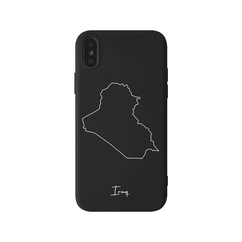 Irak Handyhülle für iPhone X, XS und XR – Rückseite mit Landkarte und Schriftzug