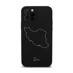 Iran Handyhülle für iPhone 11 und 12 – Rückseite mit Landkarte und Schriftzug