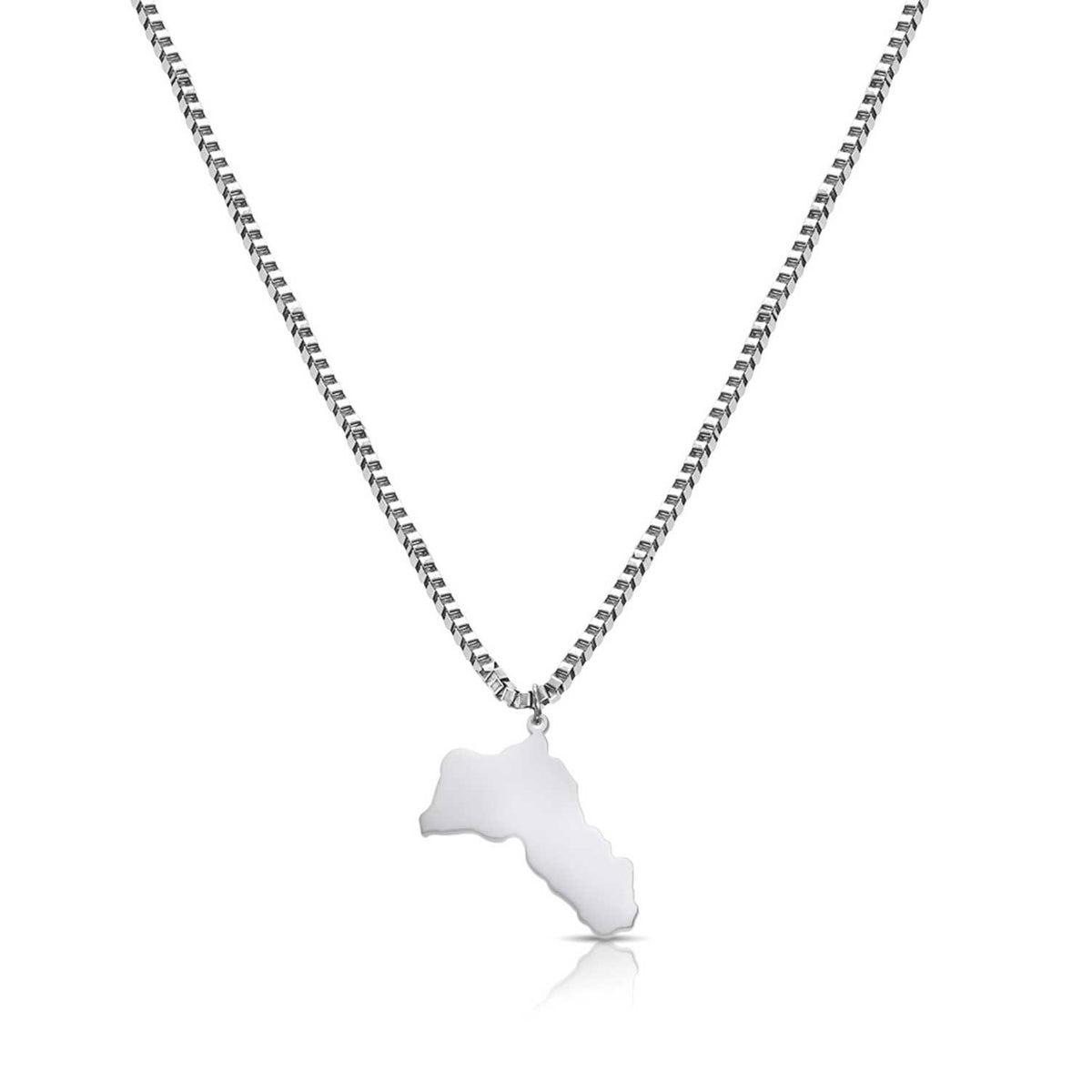 Kurdistan Landkarten Kette Herren Silber Edelstahl | d'origine
