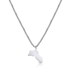 Kurdistan Map Necklace for Men Silver Stainless Steel | d'origine