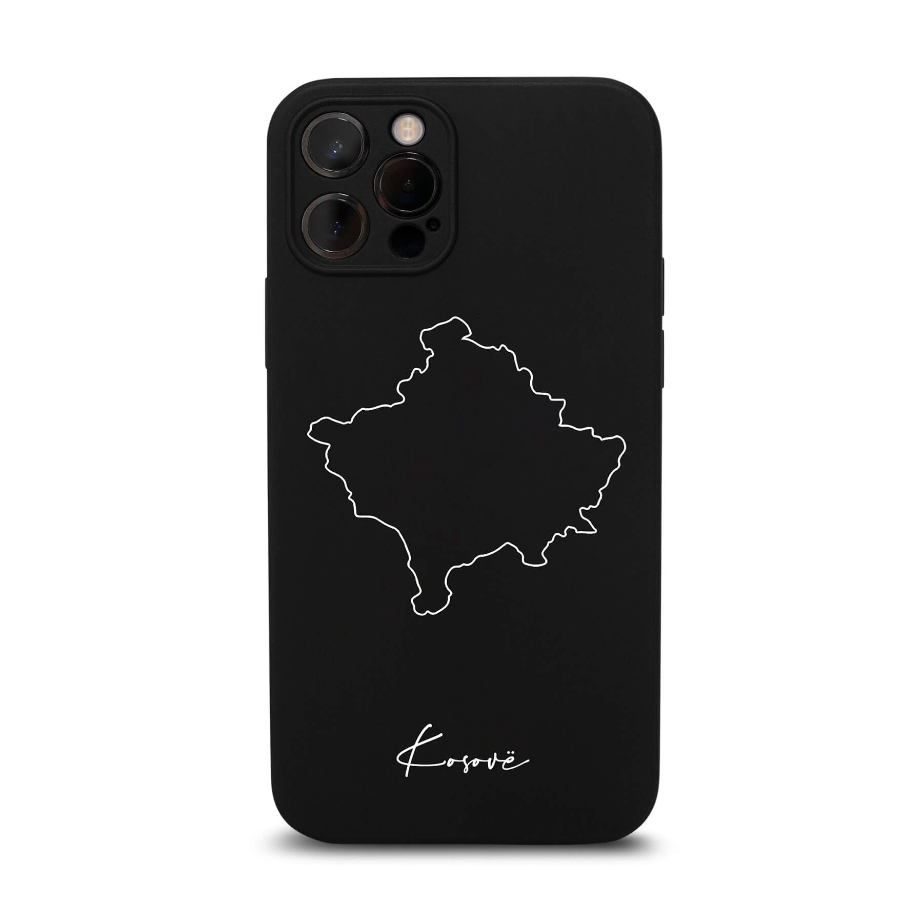 Kosovo Handyhülle für iPhone 11 und 12 – Rückseite mit Landkarte und Schriftzug