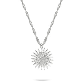 Kurdistan Wappen Kette Damen Silber Edelstahl – Roj Sonne