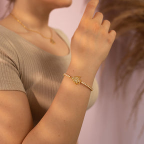 Libanon Wappen Armband Damen Tragefoto – Zeder