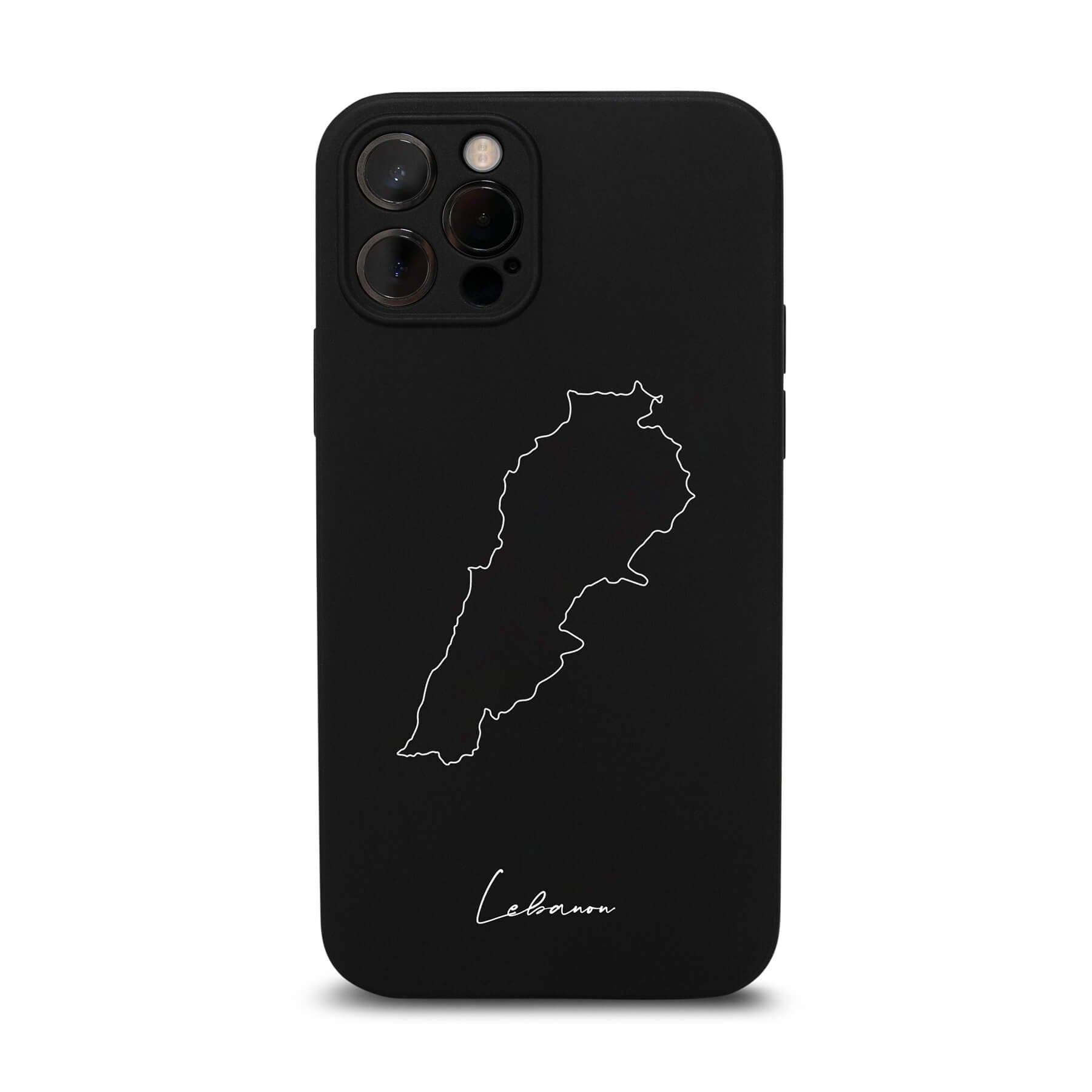 Libanon Handyhülle für iPhone 11 und 12 – Rückseite mit Landkarte und Schriftzug
