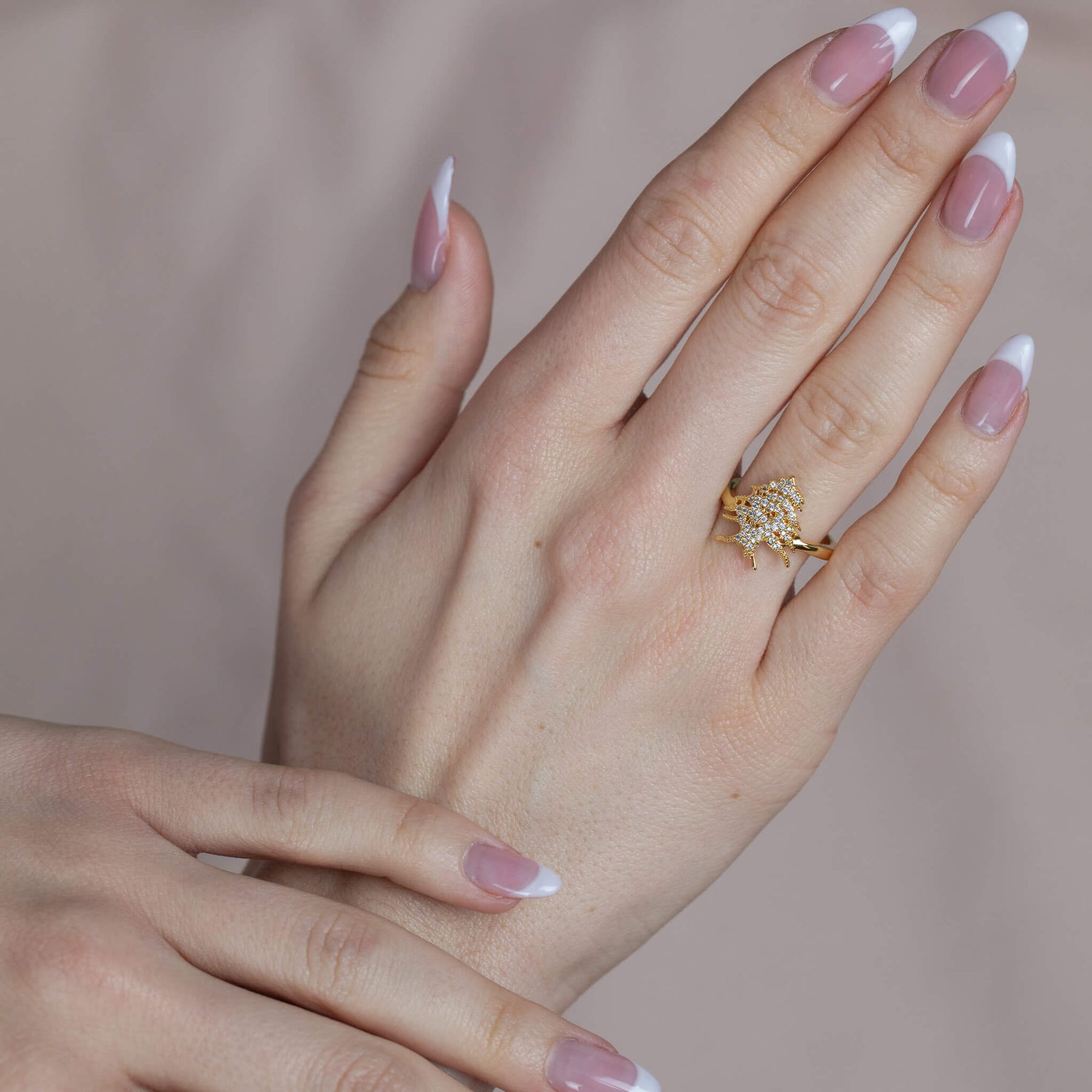 Lebanon Cedar Emblem Ring for Women worn by model