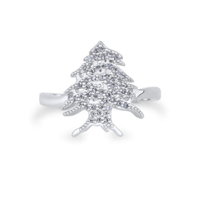 Lebanon Emblem Ring for Women Silver Stainless Steel – Cedar
