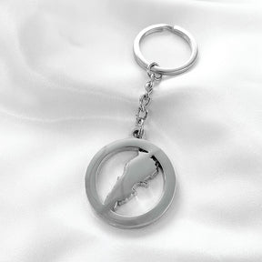 Lebanon Map Key Ring Silver Stainless Steel | d'origine