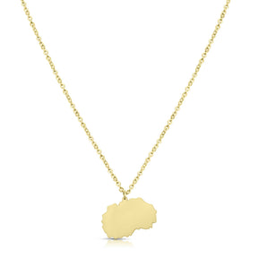 Mazedonien Landkarten Kette Damen 18K Gold | d'origine