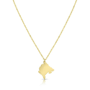 Montenegro Silhouette Landkarten Kette Herren Gold vergoldet | d'origine