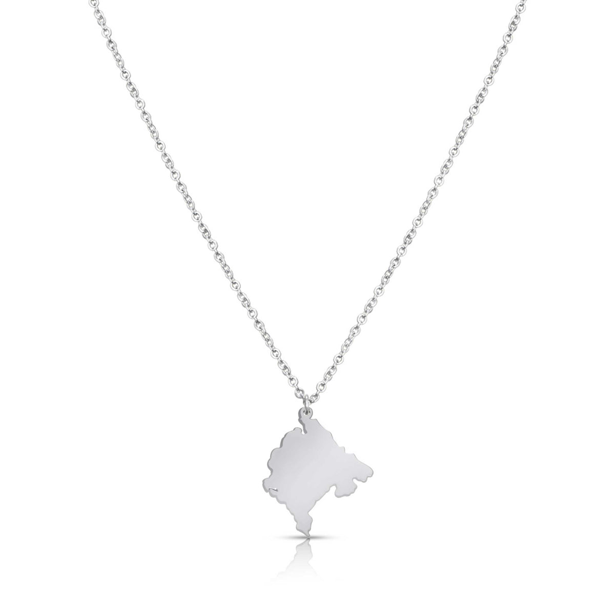 Montenegro Silhouette Landkarten Kette Damen Silber wasserfest | d'origine