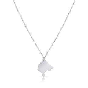 Montenegro Silhouette Landkarten Kette Damen Silber wasserfest | d'origine