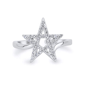 Marokko Wappen Ring Damen Silber Edelstahl – Stern