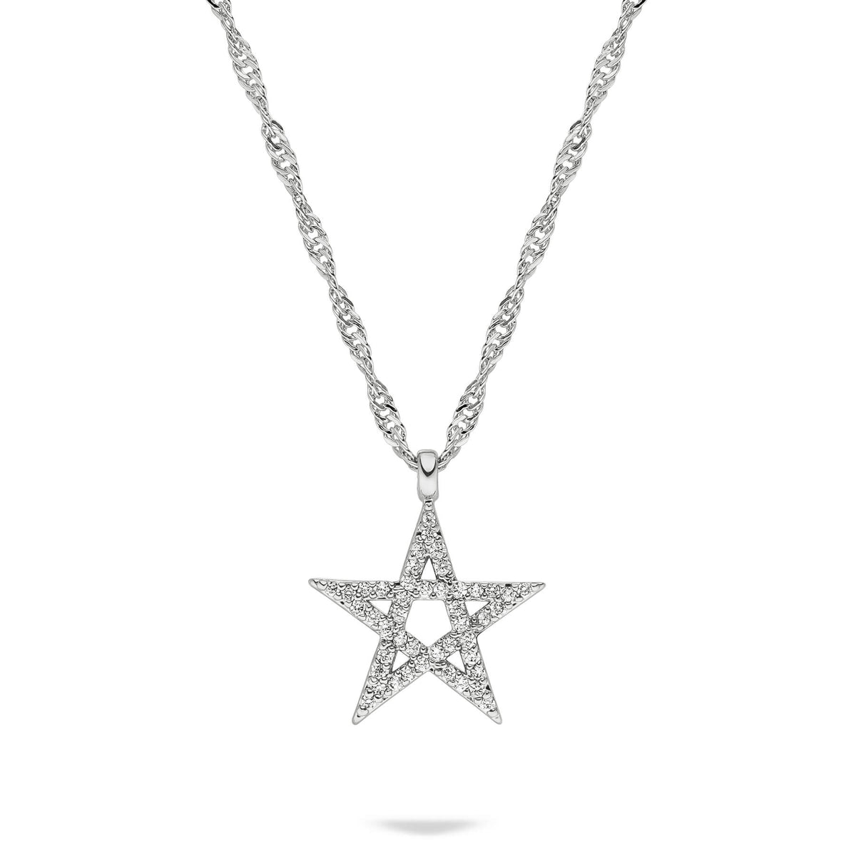 Marokko Wappen Kette Damen Silber Edelstahl – Stern
