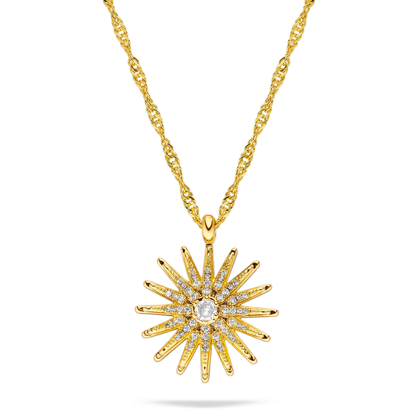 Mazedonien Sonne Wappen Kette Damen 18K Gold | d'origine