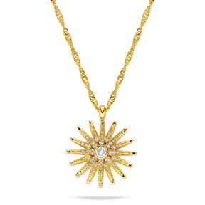 Mazedonien Sonne Wappen Kette Damen 18K Gold | d'origine