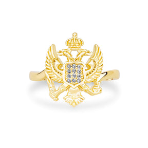 Montenegro Wappen Ring Damen Gold vergoldet | d'origine