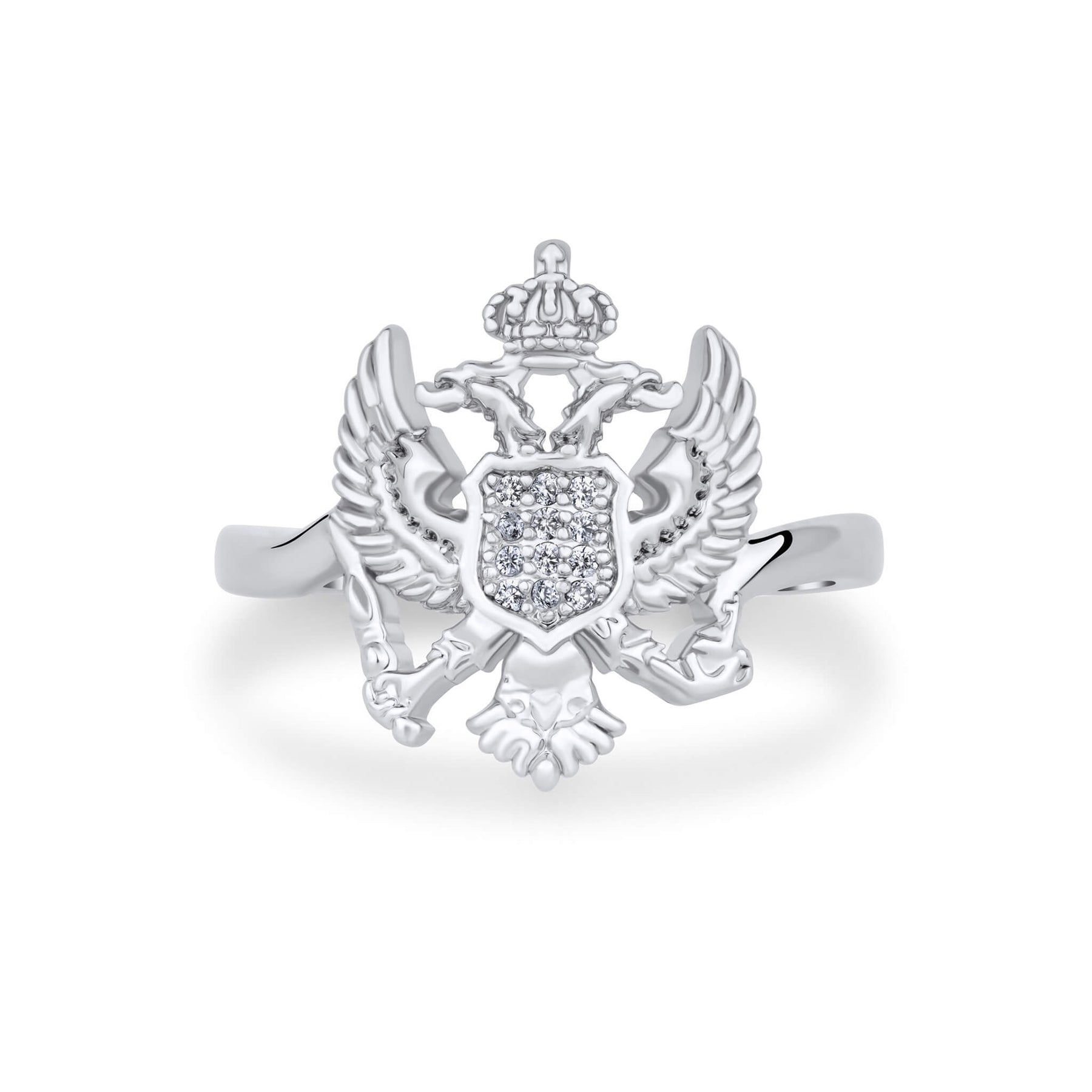 Montenegro Wappen Ring Damen Silber Edelstahl – Adler