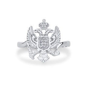 Montenegro Wappen Ring Damen Silber Edelstahl – Adler