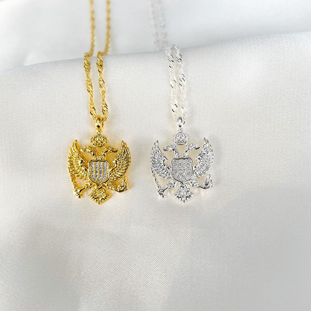 Montenegro Eagle Emblem Necklace Women 18K Gold | d'origine