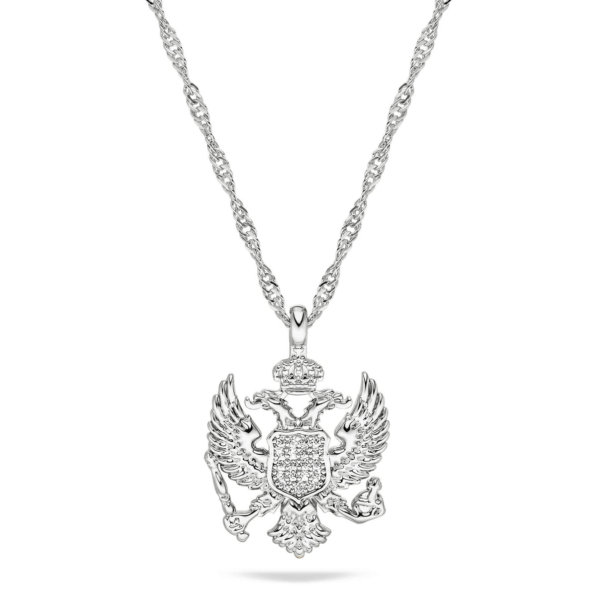Montenegro Wappen Kette Damen Silber Edelstahl – Adler