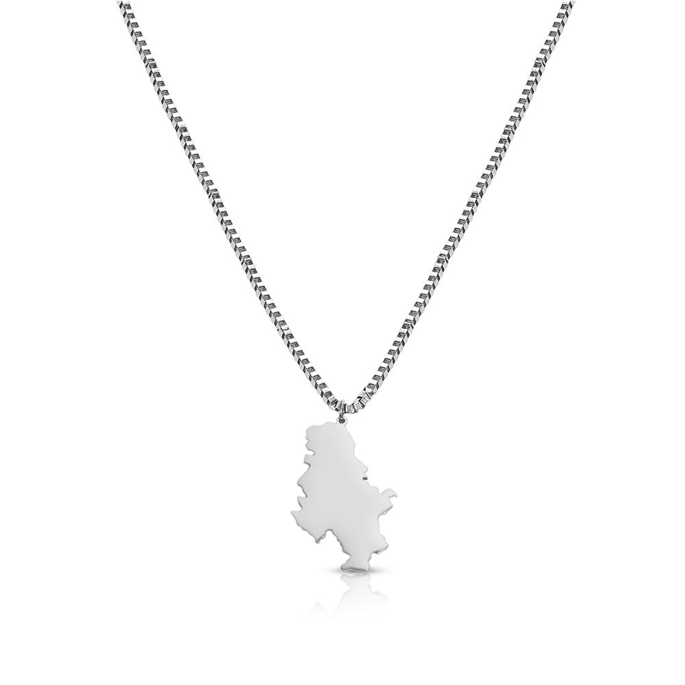 Serbien Landkarten Kette Herren Silber Edelstahl | d'origine