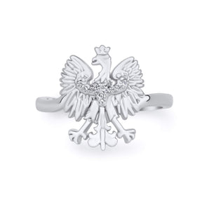 Polen Wappen Ring Damen Silber Edelstahl – Adler