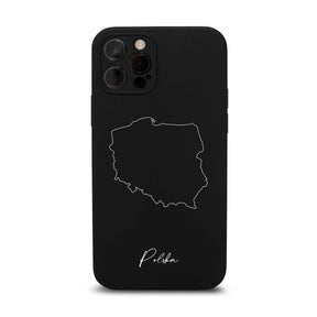 Poland phone case for iPhone 11 and 12 – back with map and lettering