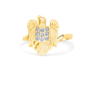 Rumänien Wappen Ring Damen 18K Gold – Wappen