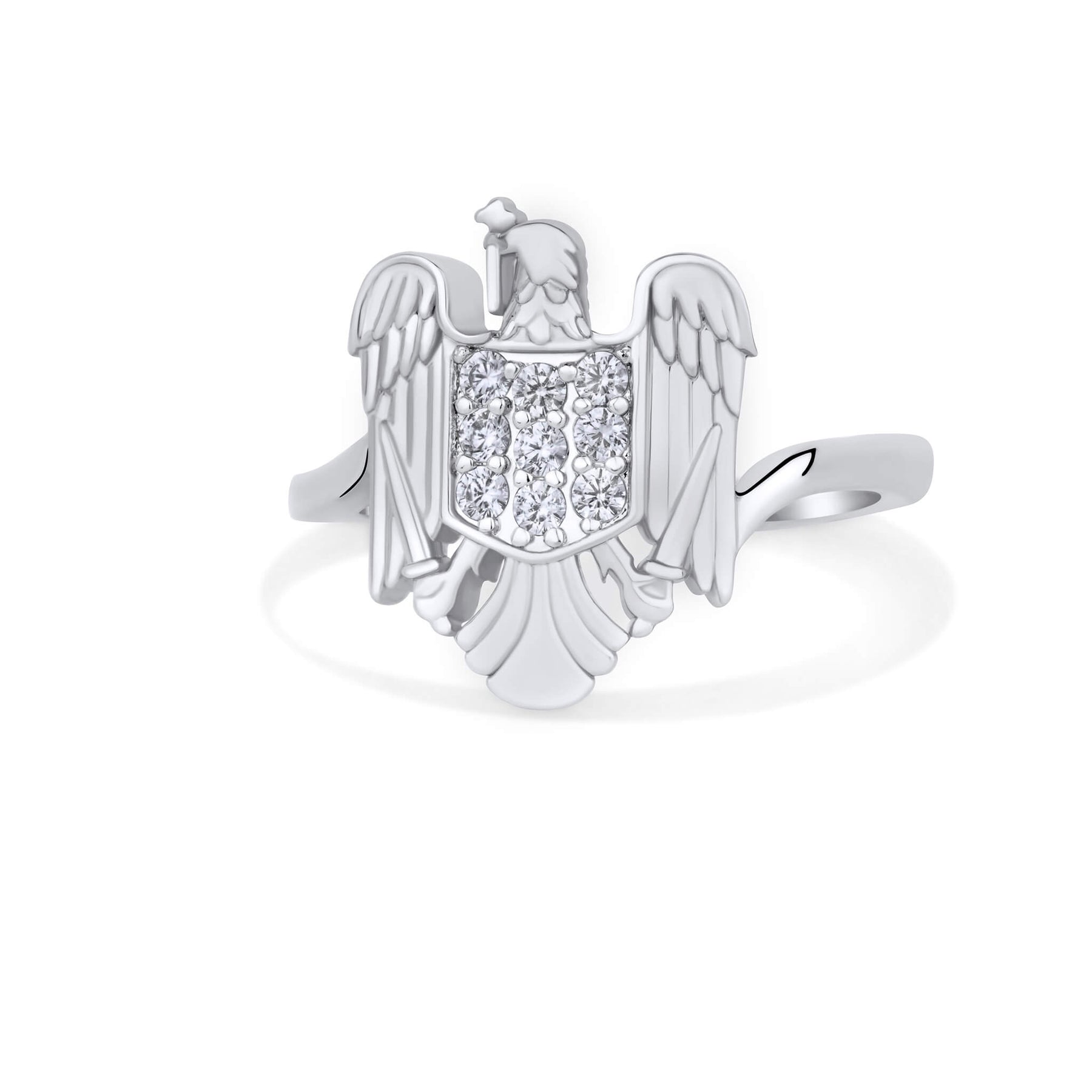 Rumänien Wappen Ring Damen Silber Edelstahl | d'origine