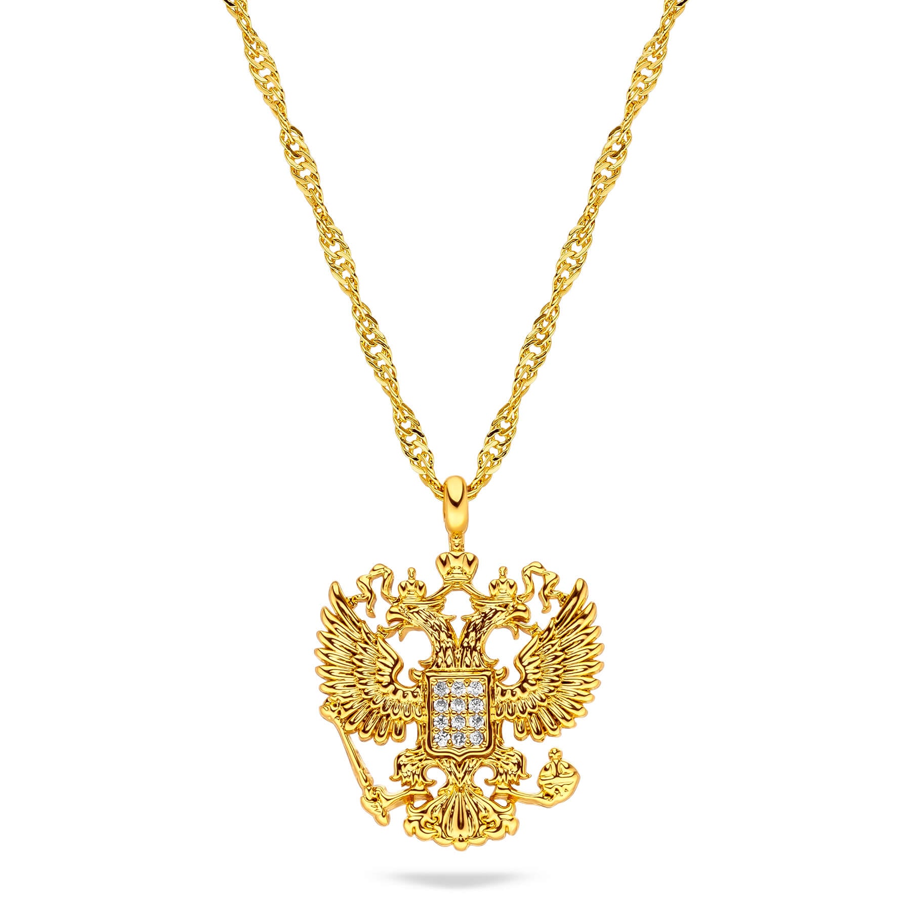 Russland Wappen Kette Damen Gold vergoldet | d'origine