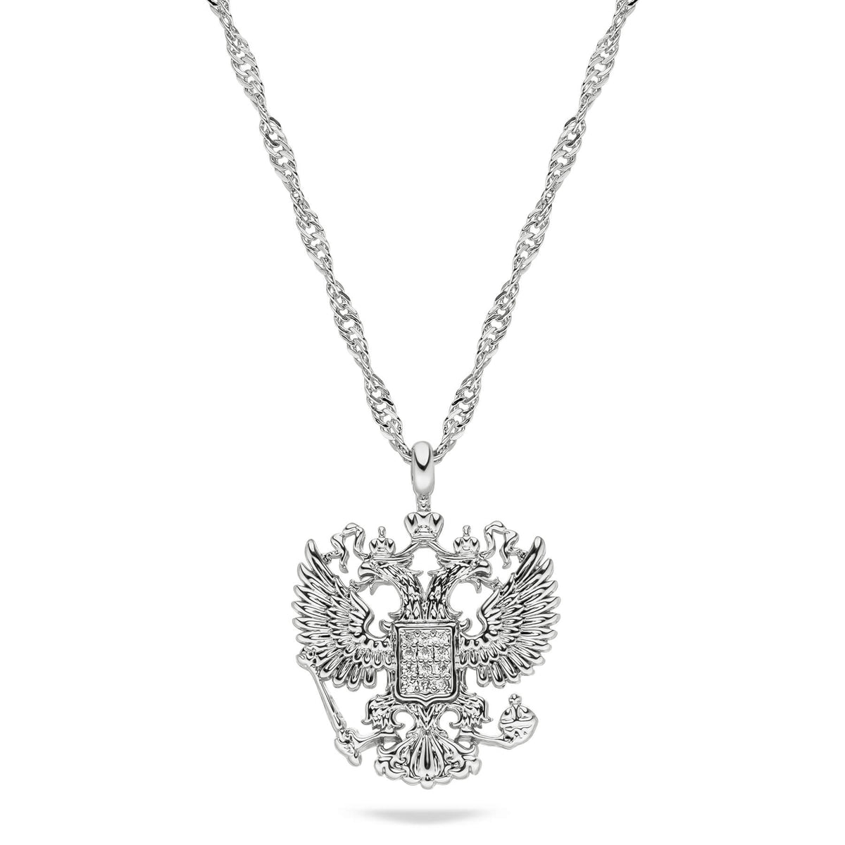 Russland Wappen Kette Damen Silber Edelstahl – Adler