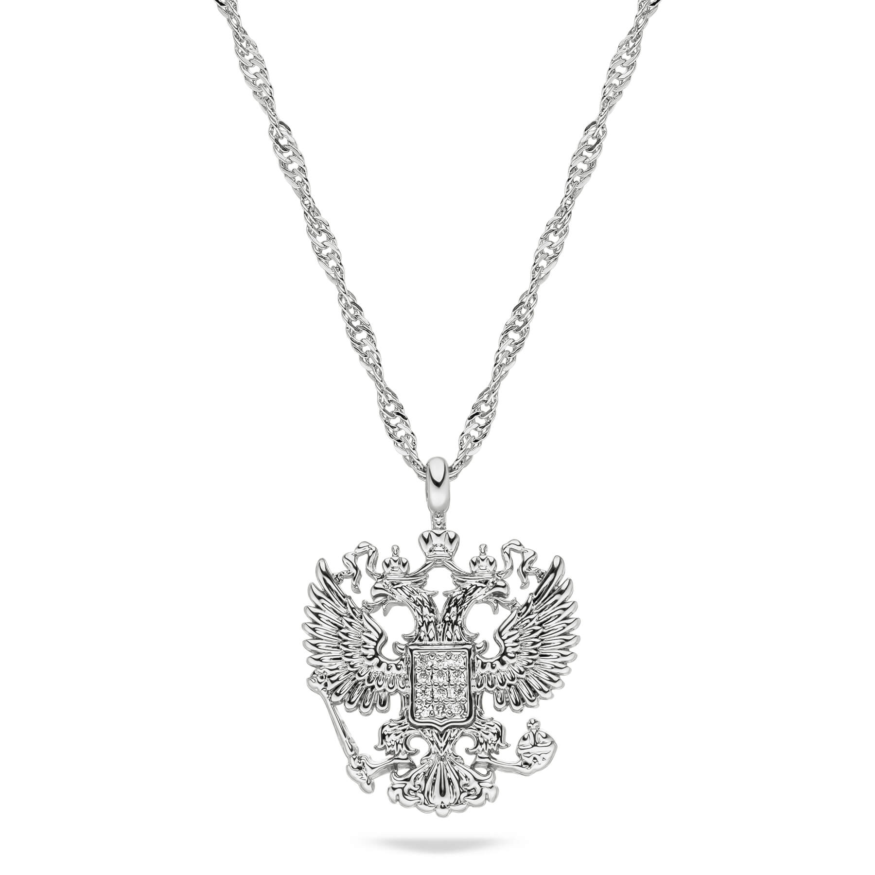 Russland Wappen Kette Damen Silber Edelstahl – Adler