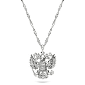 Russland Wappen Kette Damen Silber Edelstahl – Adler
