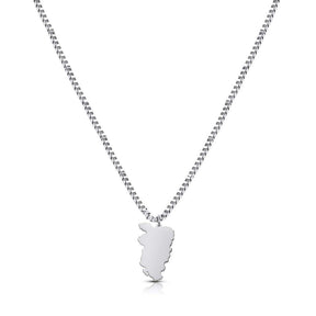 Shqipëri Map 5-Pendant Necklace Men Silver Stainless Steel | d'origine
